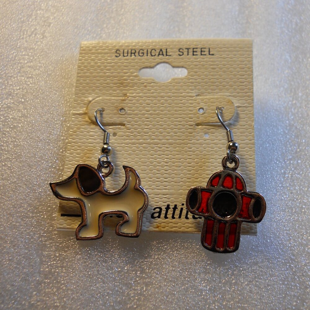 New Attitude - Dog and Hydrant Earrings   330